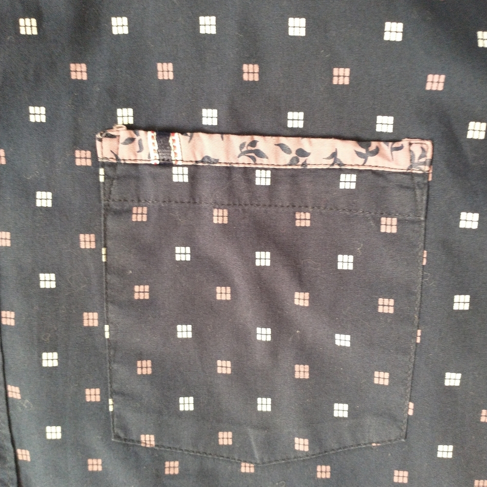 Level Ten -Men's Navy Blue Patterned Shirt Size Large - Picture 3 of 7